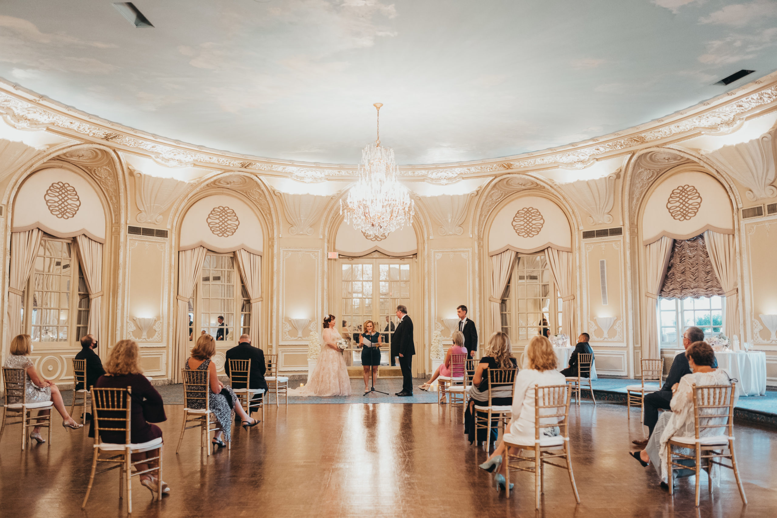 wedding ceremony in the oval room at the Fairmont Copley Plaza