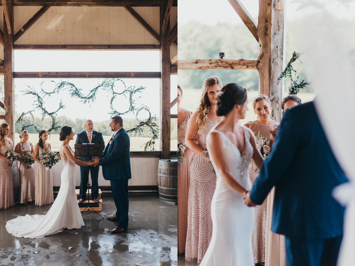 Wedding ceremony at the Pavilion at Valley View Farm