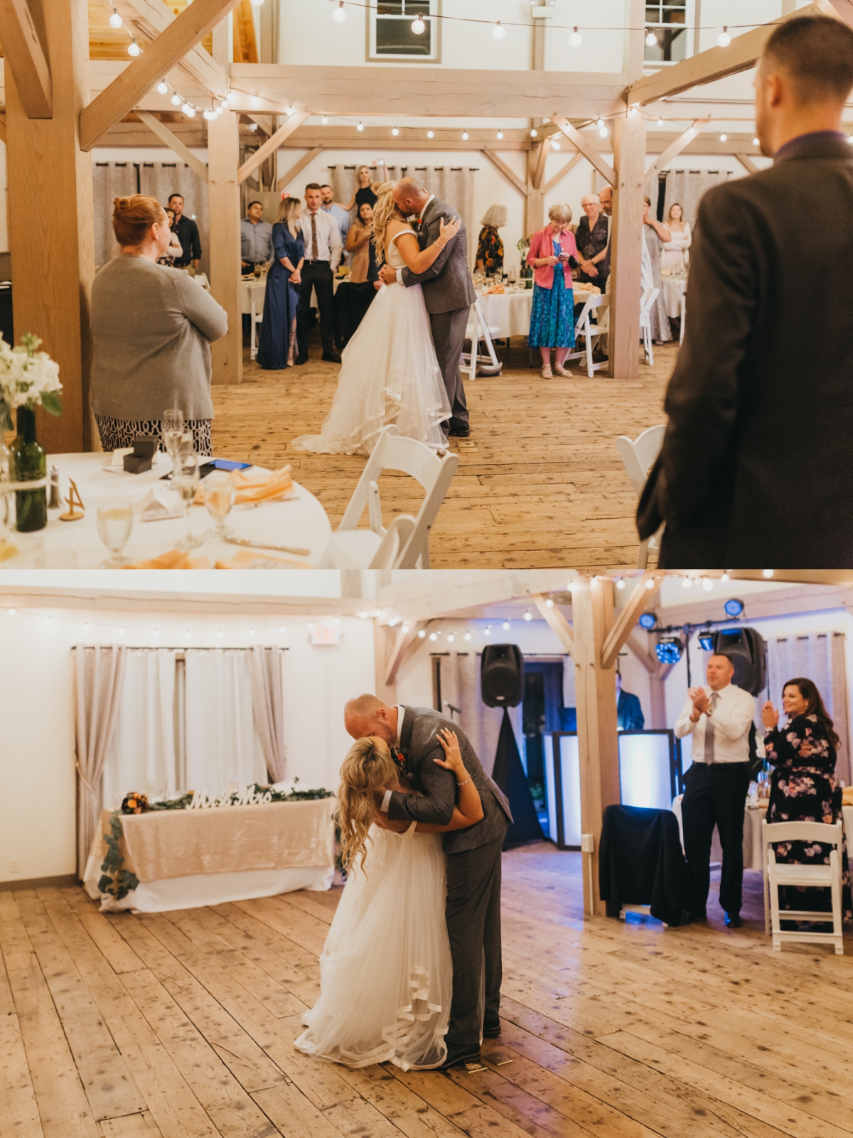 bride and groom first dance at Massachusetts wedding