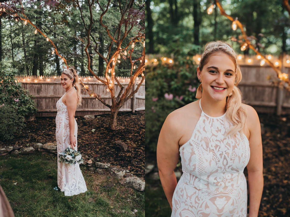 Evening bride and groom portraits in Boston