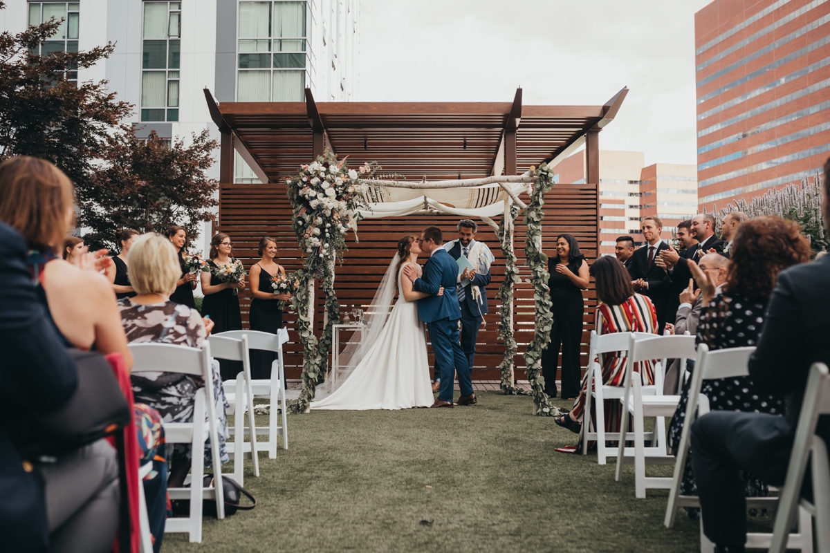 Outdoor rooftop ceremony at The Commonwealth Cambridge
